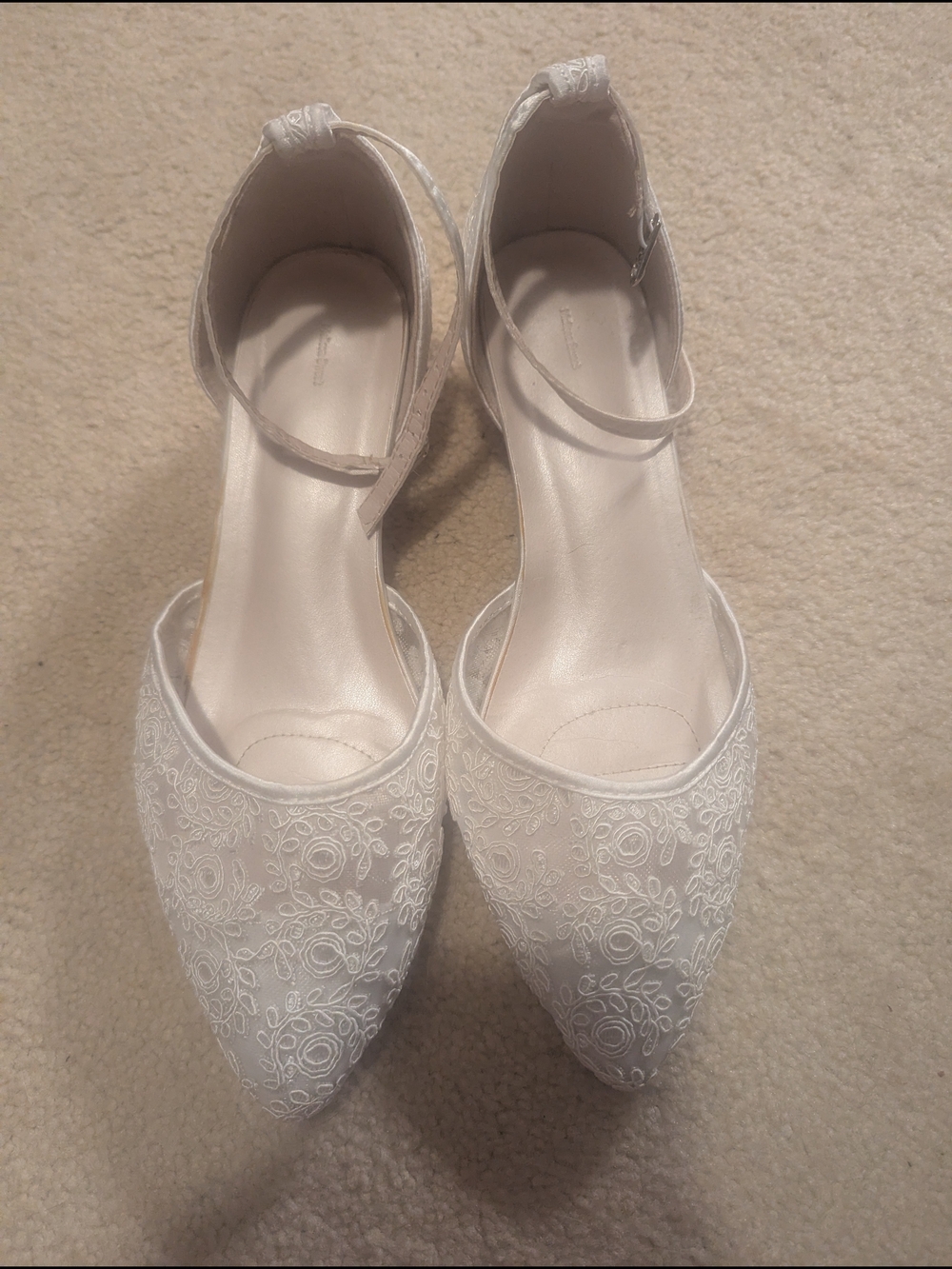 Melissa Sweet Lace Embroidered Wedding Block Heels